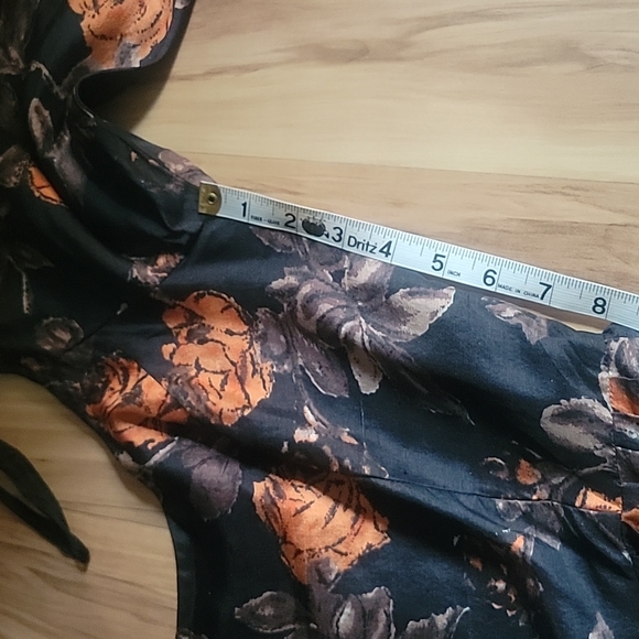 Vintage 50s 60s Autumn Print Floral Dress S - Picture 10 of 13